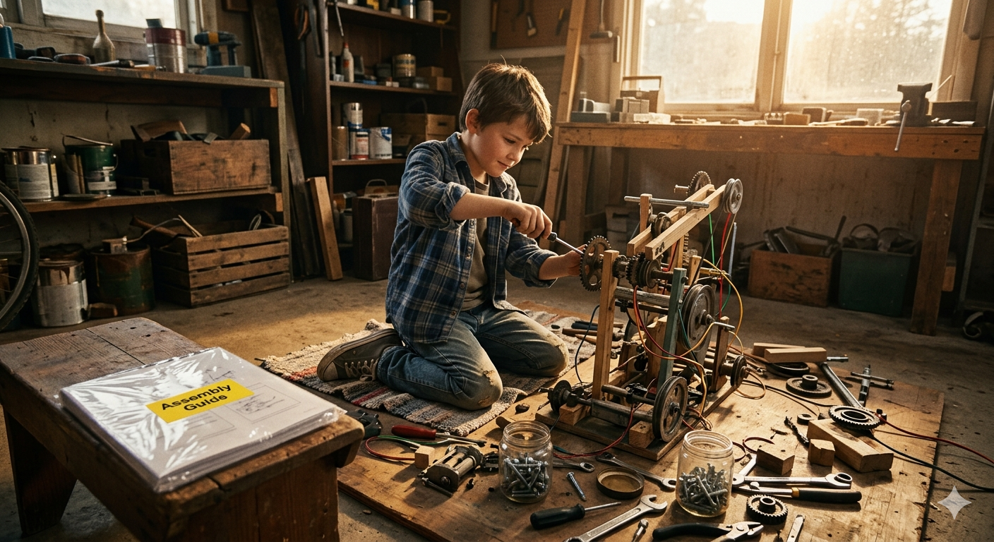 A drawer overflowing with unread instruction manuals